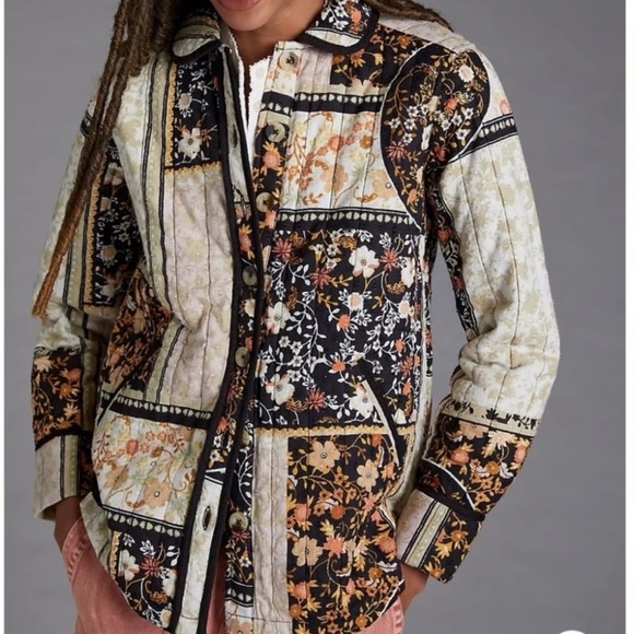 Anthropologie Patchwork Quilted Shirt Jacket - Picture 2 of 4
